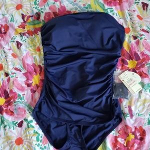 NWT Tommy Bahama one piece navy blue swimsuit Sz 6